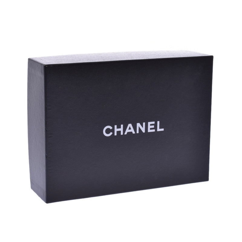 CHANEL Icon Round Zipper Wallet Black Silver Hardware Ladies Enamel Wallet AB Rank Used Ginzo