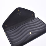 LOUIS VUITTON, Louis Vitton, New Wave, long wallet, black M63298, Ladies, reza, wallet, wallet, B-rank, used silver storehouse.