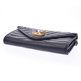 LOUIS VUITTON, Louis Vitton, New Wave, long wallet, black M63298, Ladies, reza, wallet, wallet, B-rank, used silver storehouse.