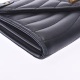 LOUIS VUITTON, Louis Vitton, New Wave, long wallet, black M63298, Ladies, reza, wallet, wallet, B-rank, used silver storehouse.