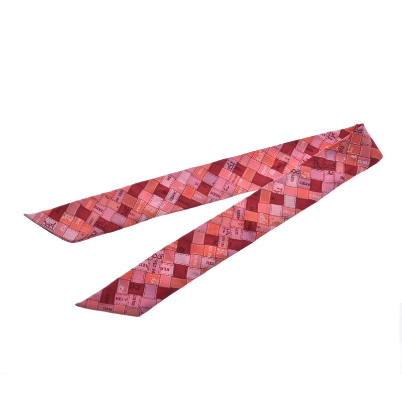 大人気のリボン柄 ピンク エルメス スカーフ ツイリー - バンダナ/スカーフ
