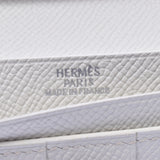 HERMES Hermes Bearn White Silver Hardware □K Engraved (around 2007) Unisex Vow Epson Wallet Shindo Used Ginzo