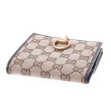GUCCI Gucci GG Pattern Horsebit Double-Sided Wallet Beige/Dark Brown 101603 Unisex Canvas/Leather Folded Wallet Shin-do Used Ginzo