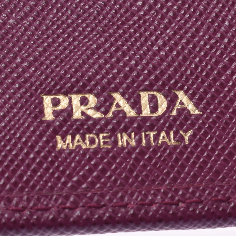PRADA Prada Purple Gold Gold fittings 1ML225 Ladies Safiano, two wallets, AB Ranks, used silver.