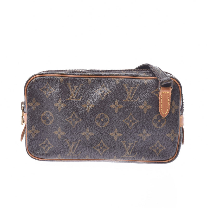 LOUIS VUITTON Louis Vuitton monogram Marlee band rière Brown M51828 unisex monogram canvas leather shoulder bag C-rank used silver storage