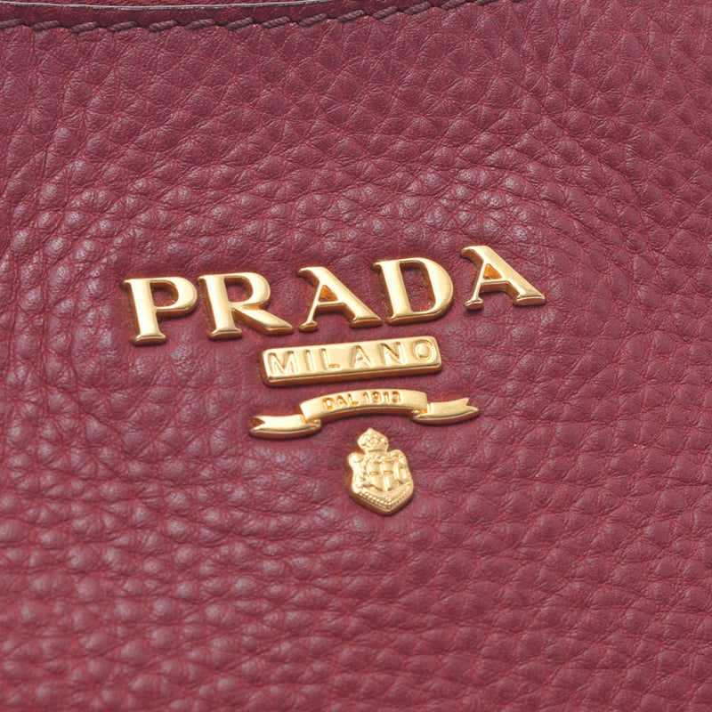 PRADA プラダ セミショルダーバッグ 赤 ゴールド金具 BR4894 レディース カーフ ショルダーバッグ ABランク 中古 銀蔵