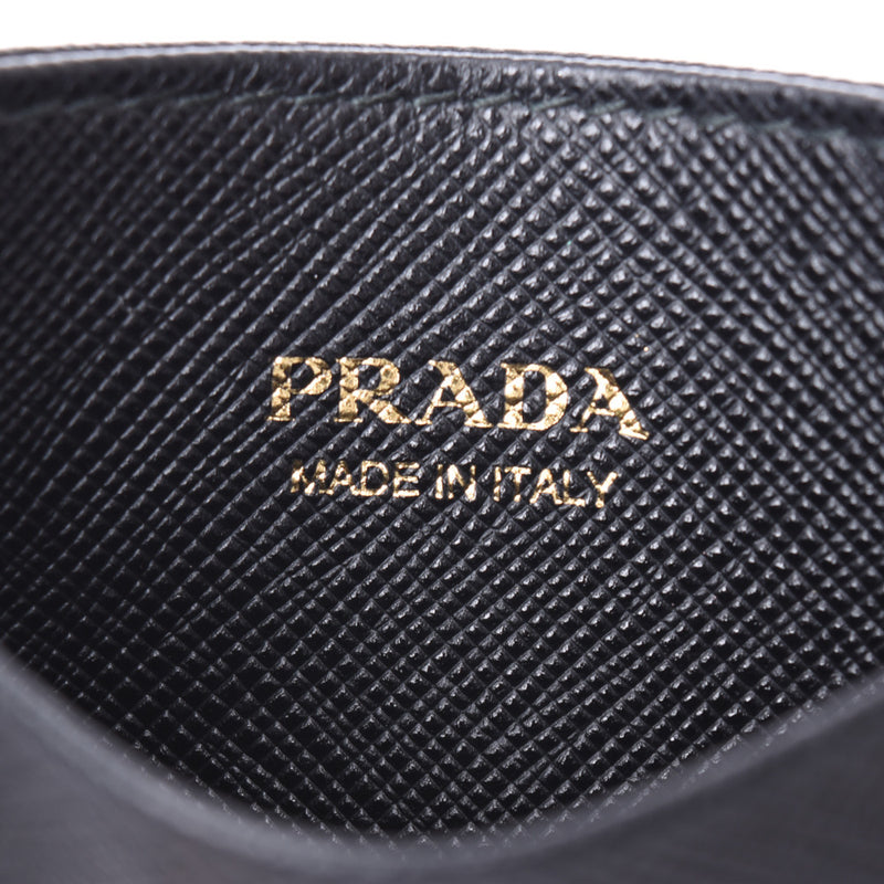 PRADA プラダ 黒 ゴールド金具 ユニセックス サフィアーノ カードケース Aランク 中古 銀蔵