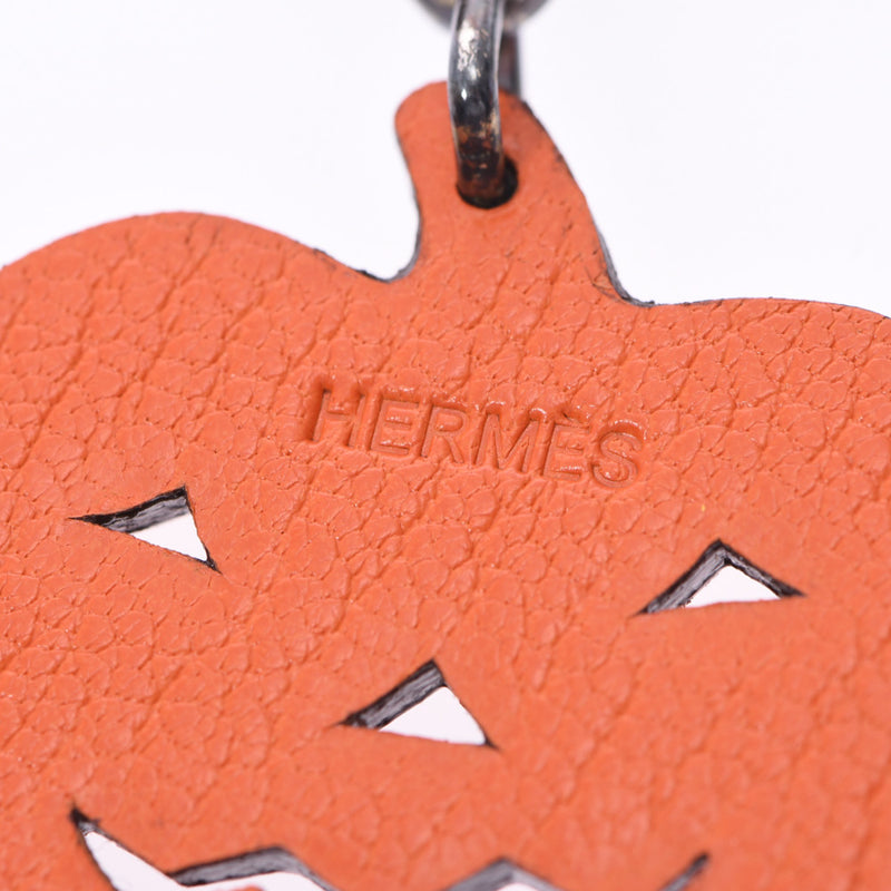 Hermes pumpkin charm orange Unisex shable key holder