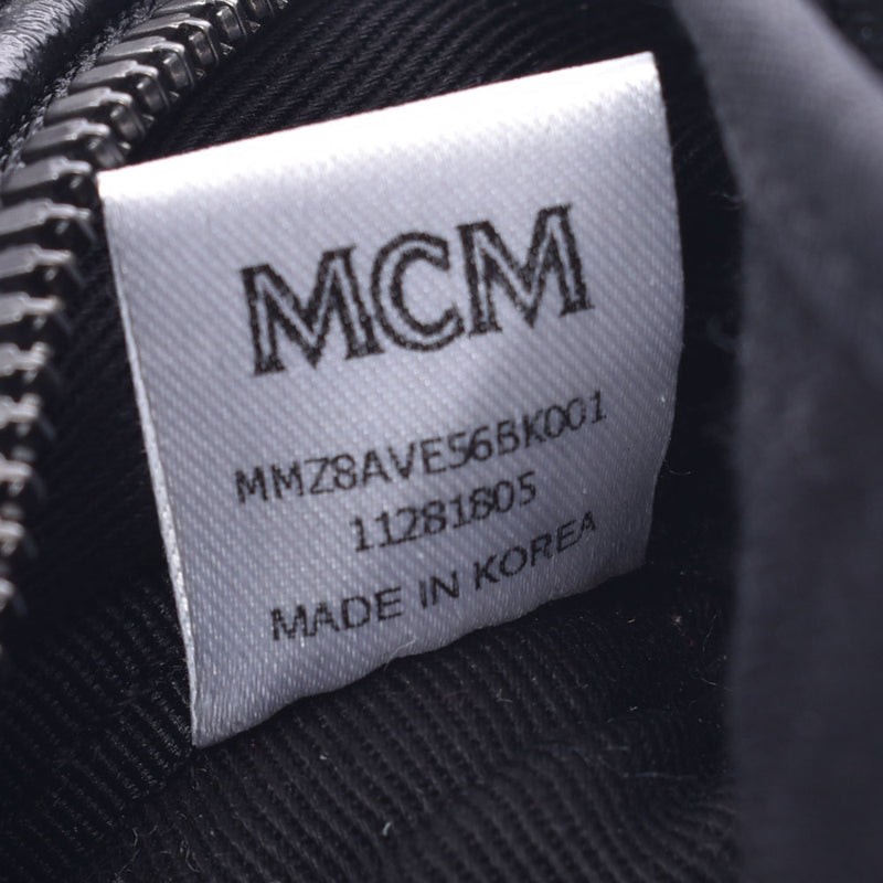 MCM MCM身体包铆钉黑色中性PVC腰包A级二手Ginzo