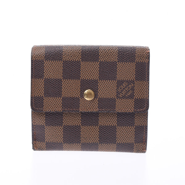 LOUIS VUITTON Louis Vuitton damiéportant foie gras foieurs USA made Brown N61654 unisex damié canvas bi-fold wallet B rank used silver