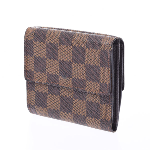 LOUIS VUITTON Louis Vuitton damiéportant foie gras foieurs USA made Brown N61654 unisex damié canvas bi-fold wallet B rank used silver