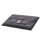 CHANEL シャネル アイコン 黒 シルバー金具 レディース ラムスキン カードケース Bランク 中古 銀蔵