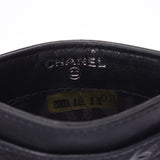 CHANEL シャネル アイコン 黒 シルバー金具 レディース ラムスキン カードケース Bランク 中古 銀蔵