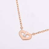 CARTIER Cartier C heart necklace 1P diamond Lady's K18PG necklace A rank used silver storehouse