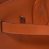 HERMES爱马仕柏金30橙色银金属配件□L邮票（2008年左右）女士Vow爱普生手提包B等级二手的Ginzo