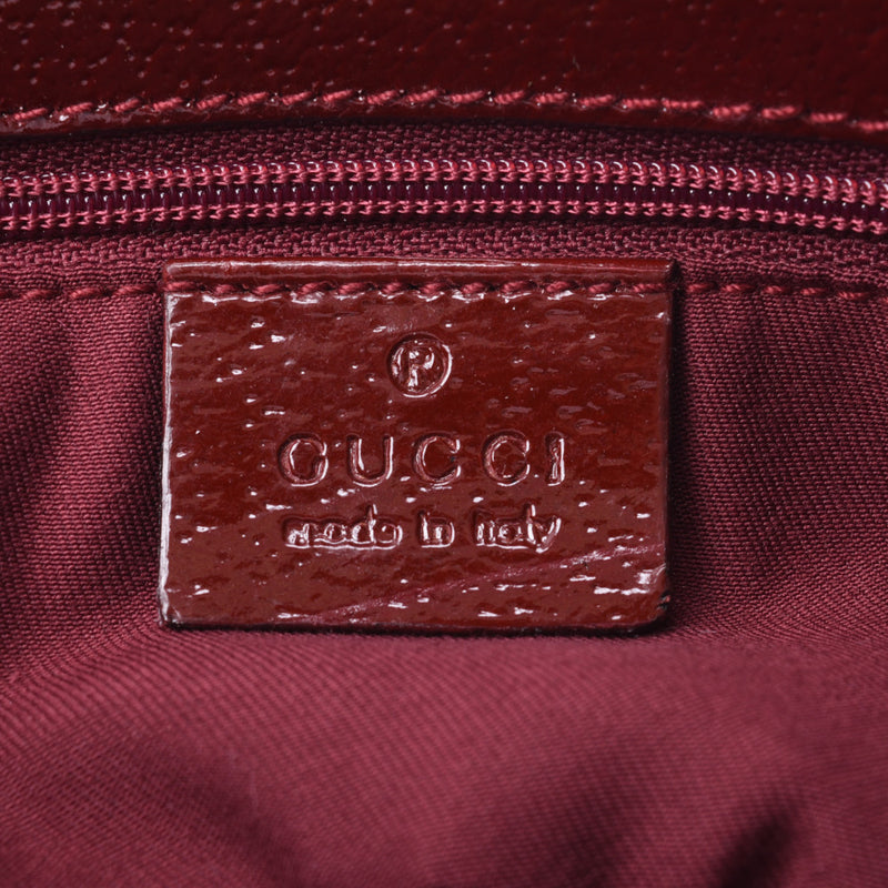 GUCCI Gucci GG Canvas Beige/Bordeaux 120840 Unisex Canvas/Enamel Tote Bag A Rank Used Ginzo