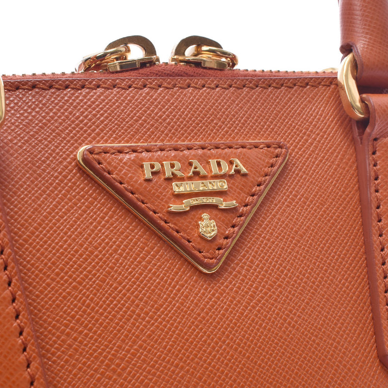 PRADA Prada 2WAY bag papaya (Orange) BL0838 Ladies Safiano handbags, AB Ranks, used silver possession.