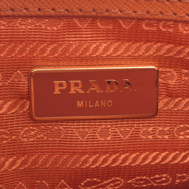 PRADA Prada 2WAY bag papaya (Orange) BL0838 Ladies Safiano handbags, AB Ranks, used silver possession.