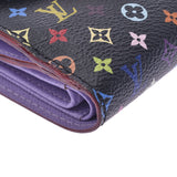 LOUIS VUITTON Louis Vuitton Monogram Multicolor Portofoille Joy Noir / Viole M60283 Ladies Tri-Fold Wallet A Rank Used Ginzo