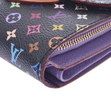 LOUIS VUITTON Louis Vuitton Monogram Multicolor Portofoille Joy Noir / Viole M60283 Ladies Tri-Fold Wallet A Rank Used Ginzo