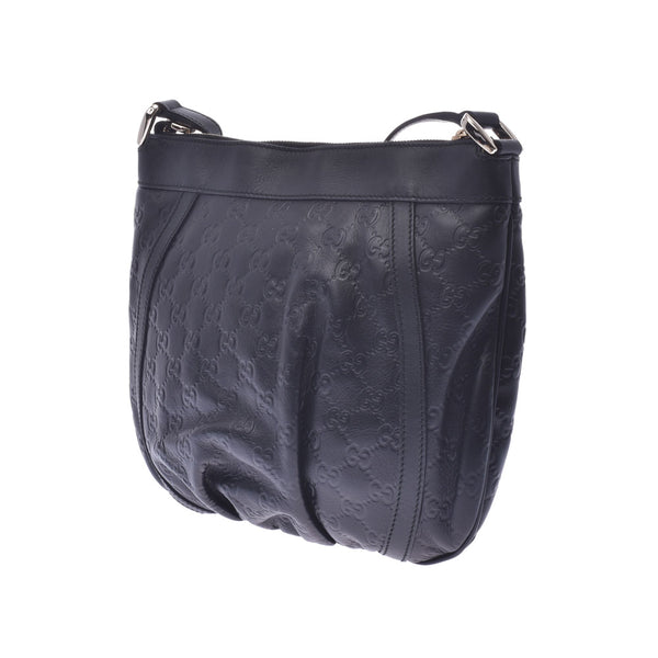 GUCCI Gucci Gucci Shima GG pattern black 203257 Unisex leather shoulder bag A rank used Ginzo