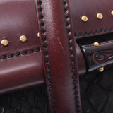 Gucci Black / Bordeaux 114993 Womens Python leather bamboo handbag