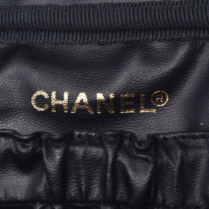 Chanel Chanel horizontal vanity bag black gold metal fittings women's caviar skin handbag AB rank second-hand silver