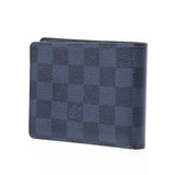 LOUIS VUITTON Louis Vuitton Damier Cobalt Portefoille Multi Blue/Black N63211 Men's Short Bi-Fold Wallet B Rank Used Ginzo