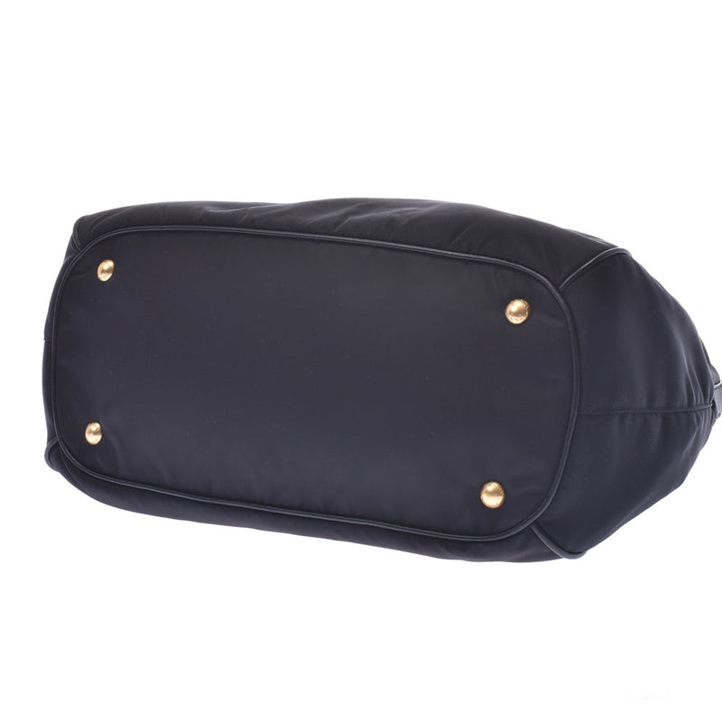 PRADA Prada Tots Bag Black Gold fittings BR4992 Ladies Nylon/Razer 2WAY bag A-A-rank used silver