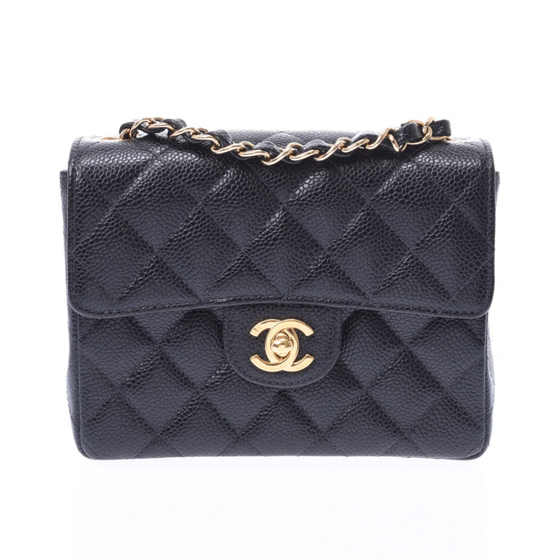 CHANEL MINIMA TRUSSE Chain Shoulder Bag Black Gold Metal Fittings