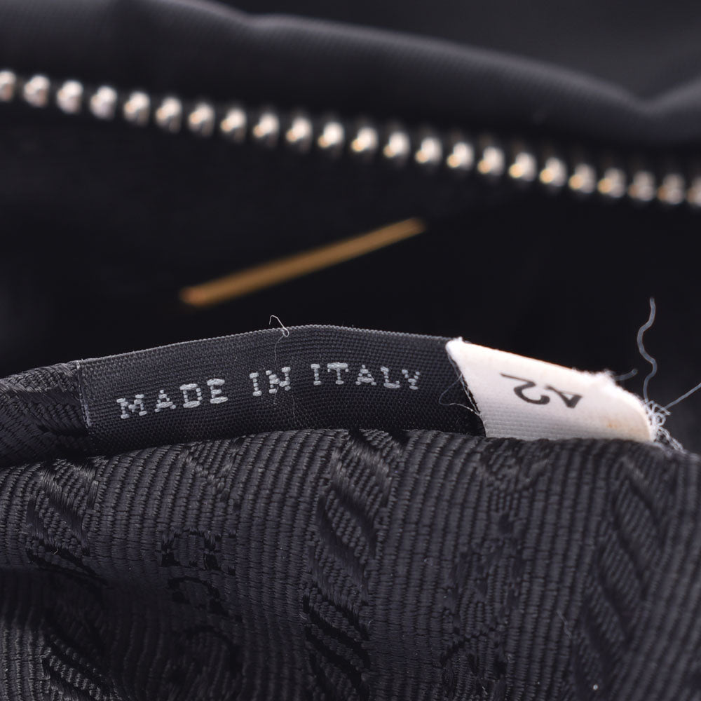 プラダリボンモチーフ 黒 ゴールド金具 レディース ポーチ PRADA 中古