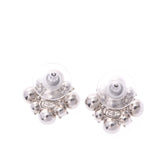 CHANEL CHANEL 13 Years Silver Metal Fittings Ladies Rhinestone Earrings AB Rank Used Ginzo