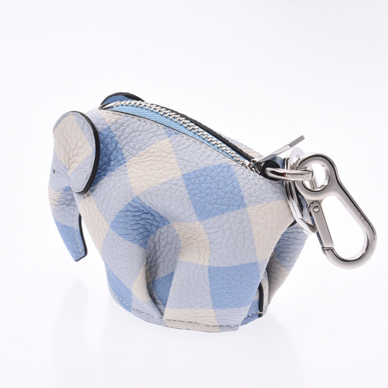 ロエベ エレファントBlue Gingham キーチャーム-