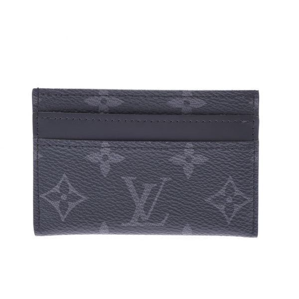 LOUIS VUITTON Louis Vuitton Monogram Eclipse Porto Cult Double Black/Gray M62170 Unisex Card Case Shindo Used Ginzo