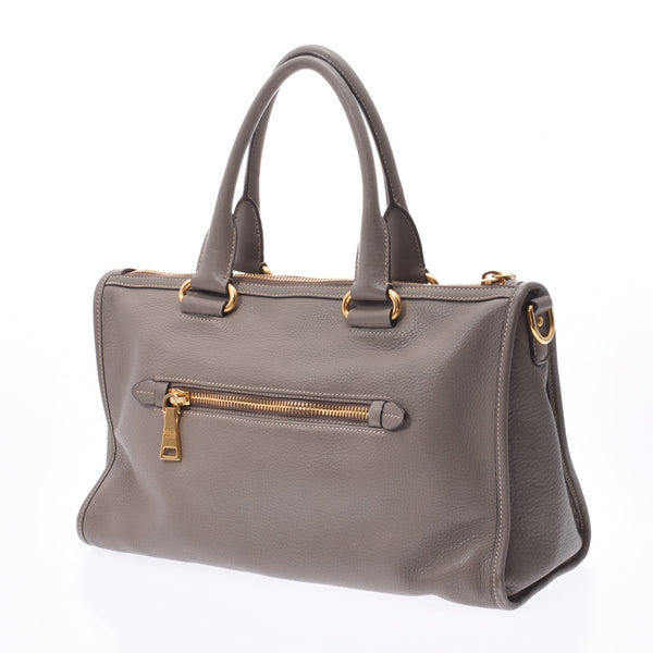 PRADA Prada Handbag Gray Ladies Calf 2WAY Bag B Rank Used Ginzo