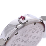 LOUIS VUITTON ルイヴィトン タンブール 10Pダイヤ Q12MG レディース SS/革 腕時計 クオーツ 赤系文字盤 Aランク 中古 銀蔵