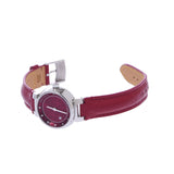 LOUIS VUITTON ルイヴィトン タンブール 10Pダイヤ Q12MG レディース SS/革 腕時計 クオーツ 赤系文字盤 Aランク 中古 銀蔵