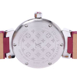 LOUIS VUITTON ルイヴィトン タンブール 10Pダイヤ Q12MG レディース SS/革 腕時計 クオーツ 赤系文字盤 Aランク 中古 銀蔵