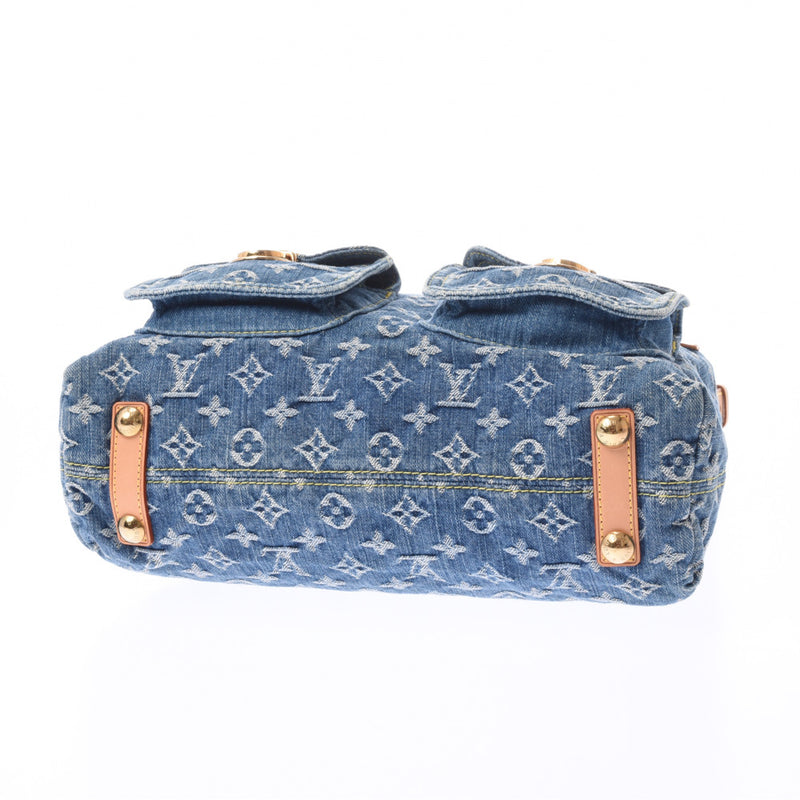 LOUIS VUITTON Louis Vuitton Monogram Denim Buggy GM Blue M95048 Ladies Denim One Shoulder Bag AB Rank Used Ginzo