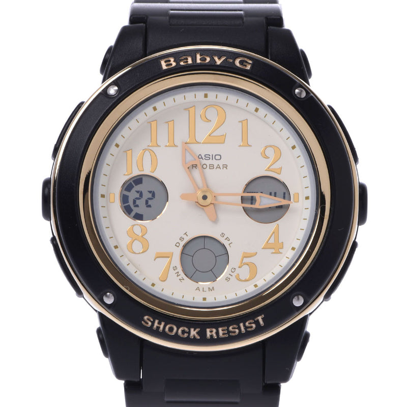 CASIO Casio BABY-G BGA-151EF Lady's resin watch quartz ivory system clockface A rank used silver storehouse
