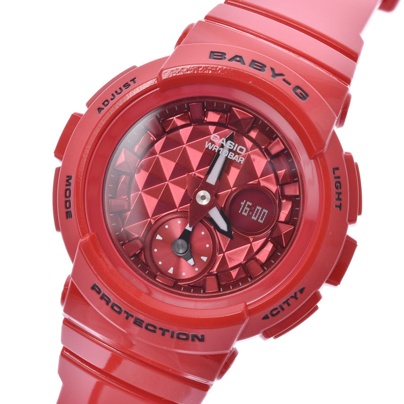 カシオBABY-G スタッズダイヤル 赤 レディース 腕時計 BGA-195M CASIO 