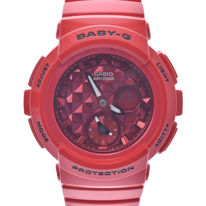 カシオBABY-G スタッズダイヤル 赤 レディース 腕時計 BGA-195M CASIO