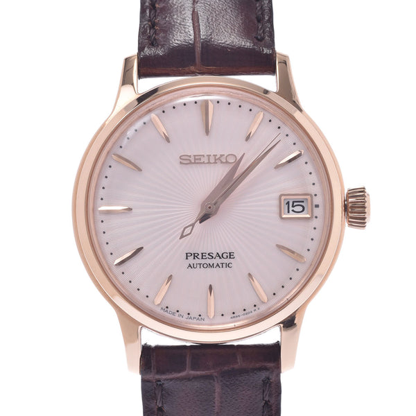 SEIKO Seiko PRESAGE SRRY028/4R35-02T0 Ladies GP/Leather Watch Automatic winding Pink Dial A Rank Used Ginzo