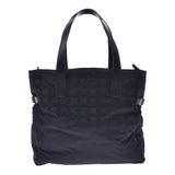 CHANEL Chanel current style bell line Thoth GM black Lady's nylon leather tote bag AB rank used silver storehouse