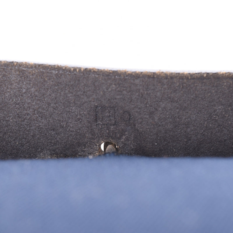 HERMES 爱马仕啤酒袋蓝色英迪格 / 黑色 + H 雕刻 （2004） 中性托瓦尔 / 皮革离合器袋 B 级二手银藏