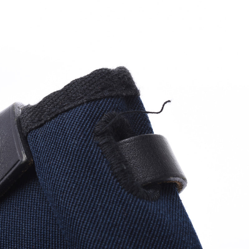 HERMES 爱马仕啤酒袋蓝色英迪格 / 黑色 + H 雕刻 （2004） 中性托瓦尔 / 皮革离合器袋 B 级二手银藏