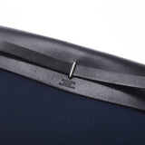 HERMES 爱马仕啤酒袋蓝色英迪格 / 黑色 + H 雕刻 （2004） 中性托瓦尔 / 皮革离合器袋 B 级二手银藏