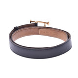 HERMES Size 80cm black gold metal fittings □I stamped (around 2005) Men's leather belt B rank used silver warehouse