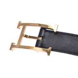 HERMES Size 80cm black gold metal fittings □I stamped (around 2005) Men's leather belt B rank used silver warehouse