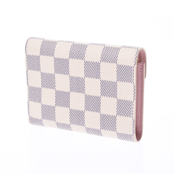 LOUIS VUITTON Louis Vuitton Damier Azur Portofeuil Victorine Compact Wallet White/Pink N64022 Ladies Tri-Fold Wallet Unused Ginzo